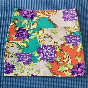 Floral Multicolor Mini Skirt